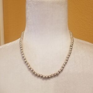 Silver Pearl Necklace Classic Design